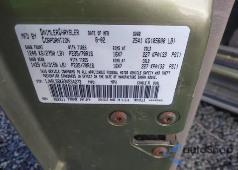 2003 Jeep Liberty Renegade z USA, uszkodzony, nr VIN 1J4GL38K63W534273